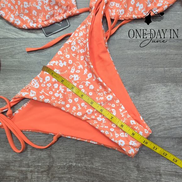 Zaful Floral Tiangle Tie Side Bikini Swimsuit Size L - Picture 6 of 7